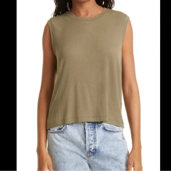 NWT ATM Anthony Thomas Melillo Ribbed Micro Modal Muscle Top - Picture 2 of 3
